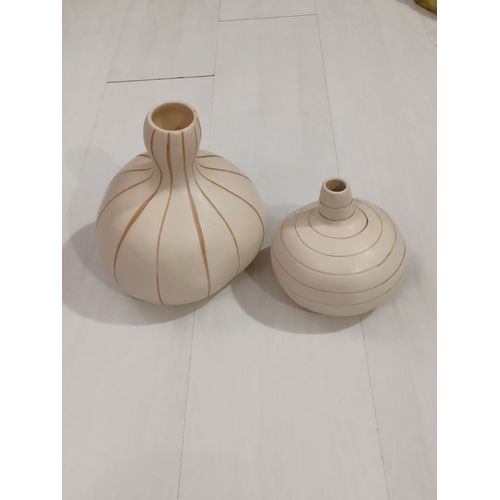 Lot de 2 Vases Creme