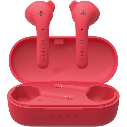 True Basic Écouteurs Intra-Auriculaires Sans Fil Étanches Ipx4 Bluetooth 5.0 Avec Micro Intégré, Jumelage Automatique En Une Étape, Longue Durée De Lecture Et Étui De Chargement (Rouge)