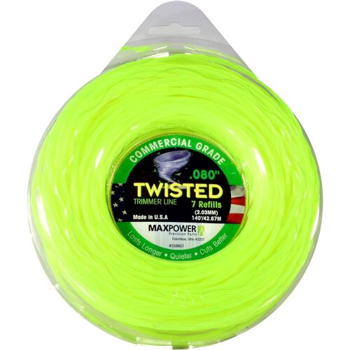 KALANKA-EU-338807 Co-Polymer Trimmerfaden 2.0mm - 42 Meter Länge quadratisch gedreht, neongelb, jaume-néon