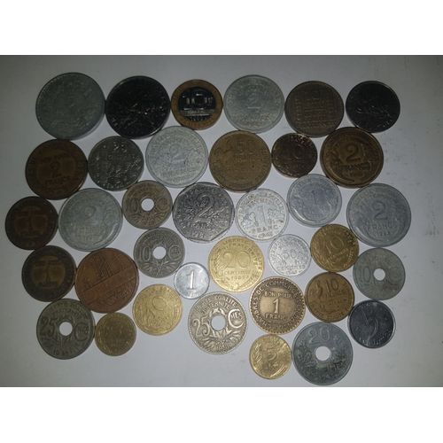 Lot De 36 Pièces Françaises De 1 Centime À 50 Francs Tous Différents