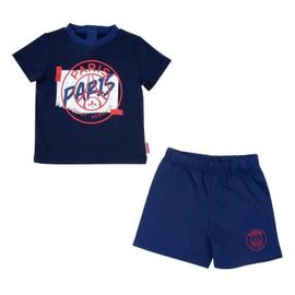 6 Mois - Ensemble T-Shirt Short Bébé Garçon Psg - Collection Officielle Paris Saint Germain