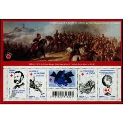 Au Profit De La Croix Rouge : 150ème Anniversaire Feuillet 4386 Année 2009 N° 4386 4387 4388 4389 4390 Yvert Et Tellier