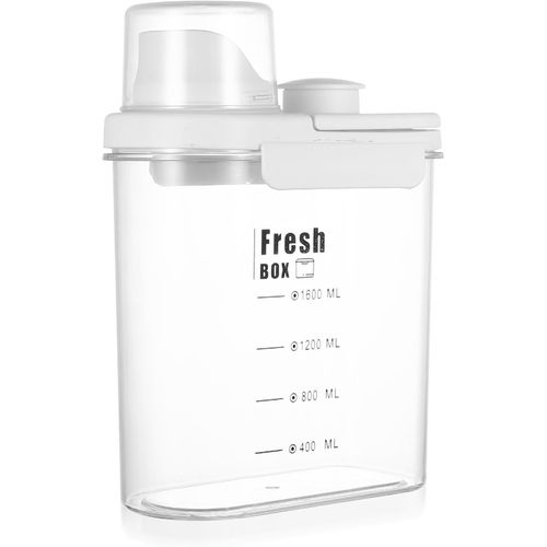 Boîte De Lessive Pour Adoucissant,2000 Ml,Distributeur De Lessive Hermétique Avec Verre Doseur,Distributeur De Poudre À Laver,Récipient Pour Poudre À Laver,Boîte De Rangement