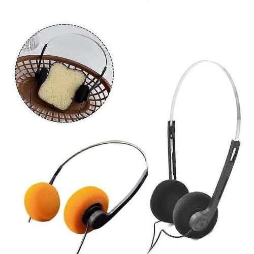 Casque stéréo Hi-Fi, casque supra-auriculaire rétro, casque Walkman à armatures style vintage, casque stéréo Hi-Fi - Noir