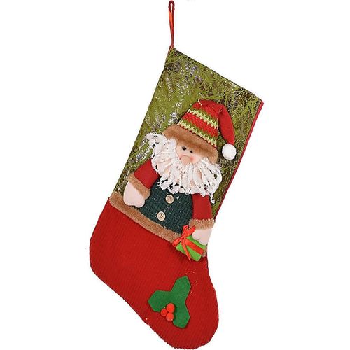 Chaussettes de Noël 50 cm Grande Taille Décoration Père Noël 3D Sacs Cadeaux Suspendus de Noël Chaussettes Enfants Bricolage