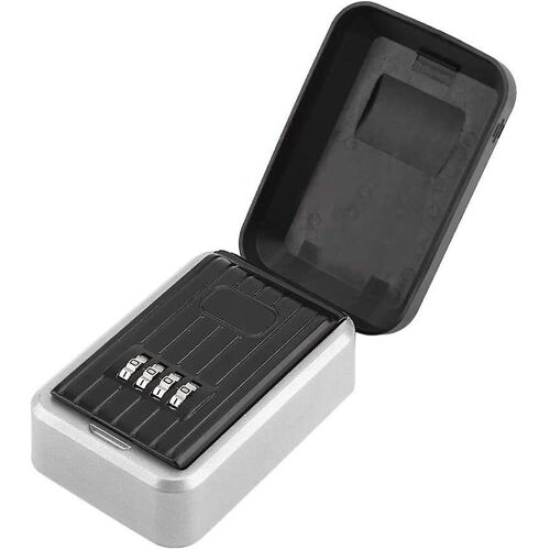 Coffre-fort à clés, coffre-fort extérieur avec 4 codes et 1 clé, boîte de rangement de clés de sécurité murale extérieure durable