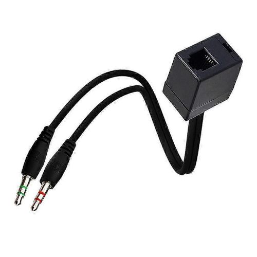 Câble adaptateur téléphonique RJ9 vers 3,5 mm, convertisseur RJ9 femelle vers double mâle 3,5 mm