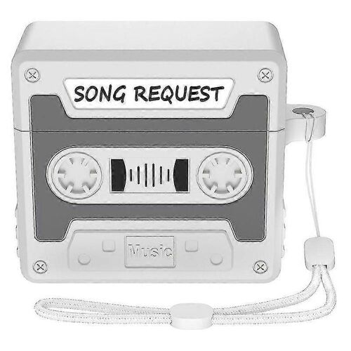 Étui pour AirPods 4, design cassette, housse portable en silicone liquide avec sangle, style B, multicolore