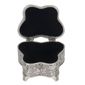Boîte à bijoux en forme de papillon en alliage de zinc avec motif floral gravé, boîte de rangement pour boucles d'oreilles et colliers