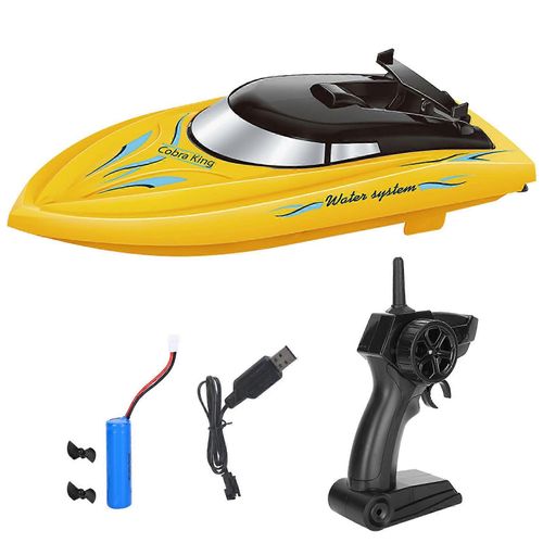 Bateau télécommandé étanche 2,4 G, bateau RC haute vitesse, jouet pour enfants, modèle jaune