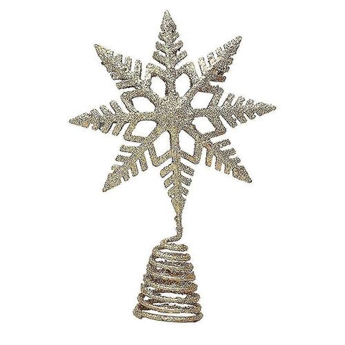 Sapin de Noël en fer avec étoile et flocon de neige, nouveau style (doré)
