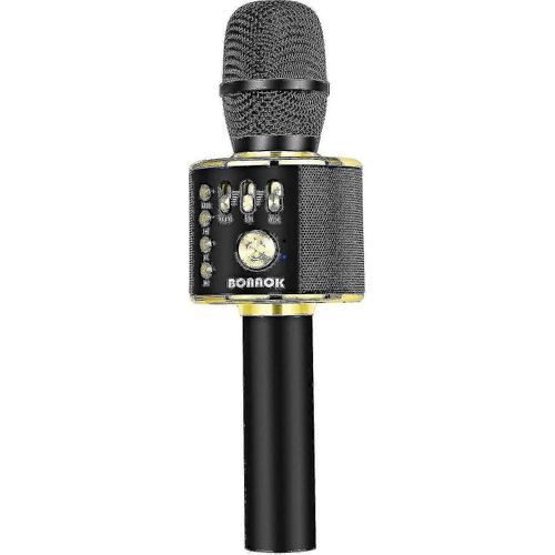 Microphone Karaoké Sans Fil Bluetooth Bonaok, 3 En 1, Portable, Portable, Compatible Avec Tous Les Smartphones, Idéal Pour Les Filles Et Les Adultes.