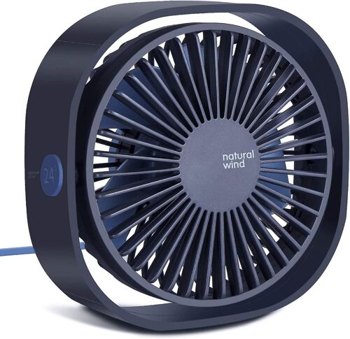 Petit ventilateur de bureau USB amélioré, 3 vitesses, vent fort et rotatif à 360°, ventilateur de circulation d'air USB silencieux avec