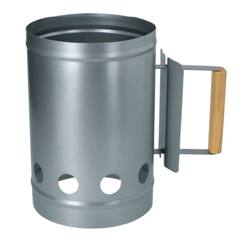 Alpina Démarreur de charbon de bois Ø16 cm x 27 cm - Allume-feu pour barbecue en métal - Démarreur de barbecue avec poignée - Rapide et facile