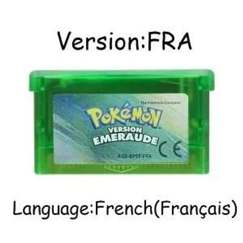 Kadel-Gba Jeu Pokemon Série 32 Bits Cartouche De Jeu Vidéo Console Carte Pokemon Émeraude Feuille Rouge Vert Rubis Saphir Multi-Langue,Emerald Fra