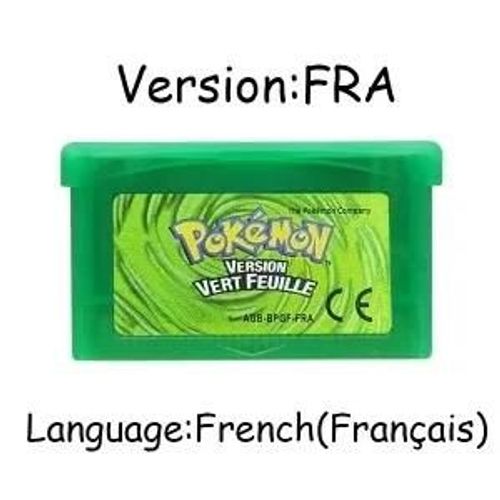 Kadel-Gba Jeu Pokemon Série 32 Bits Cartouche De Jeu Vidéo Console Carte Pokemon Émeraude Feuille Rouge Vert Rubis Saphir Multi-Langue,Leafgreen Fra