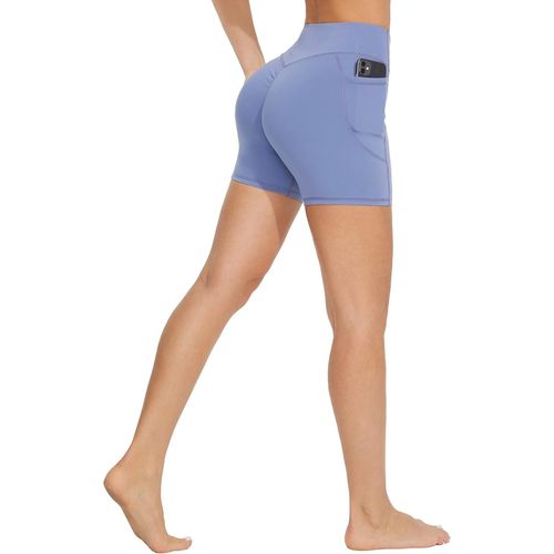 Polki-Short De Sport Pour Femme - Pantalon De Sport - Taille Haute - Short De Cyclisme Court - Legging Push-Up - Pour Le Yoga - Fitness - Gym - Short De Course