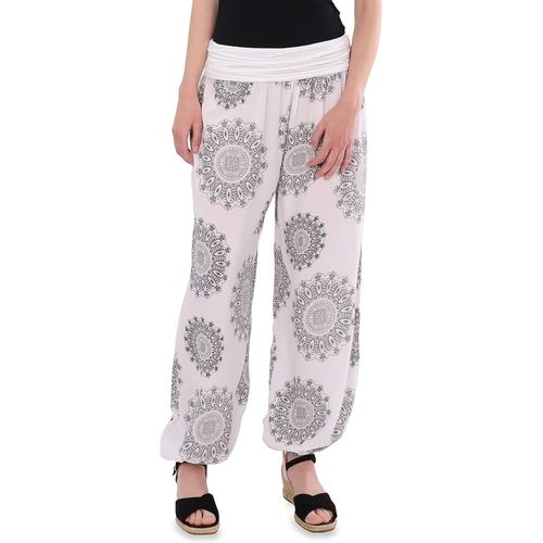 Polki-Malito - Pantalon De Harem Dames Orient Print En Coton - Pantalon Confortable Hippie Pour La Plage Et Tous Les Jours - Aladdin/Pantalons Bouffants Pour Les Femmes 7196 Taille Unique