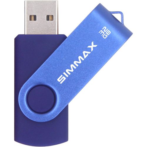 MAX Clé USB 32 Go Mémoire Stick USB 2.0 Flash Drive Rotation Stockage Disque Pendrive (32Go Bleu)