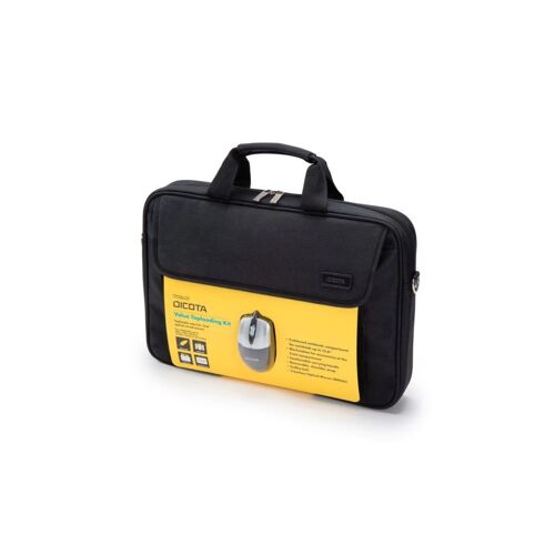 DICOTA Value Toploading Kit - Sacoche pour ordinateur portable - 14" - 16" - noir - avec Souris optique USB