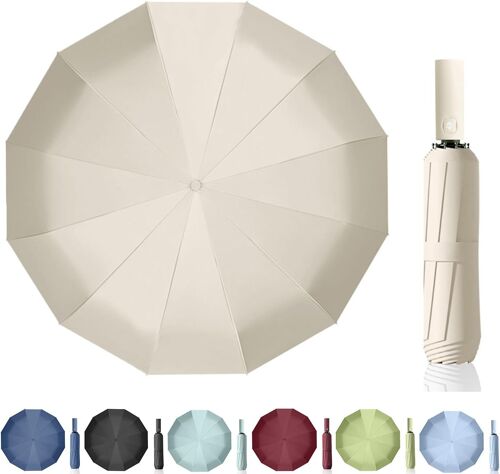 Parapluies Pliants Compact Protection Contre Le Vent Parapluie De Voyage Automatique 24 Côtes Protection Uv Résistant À L'eau Parasols