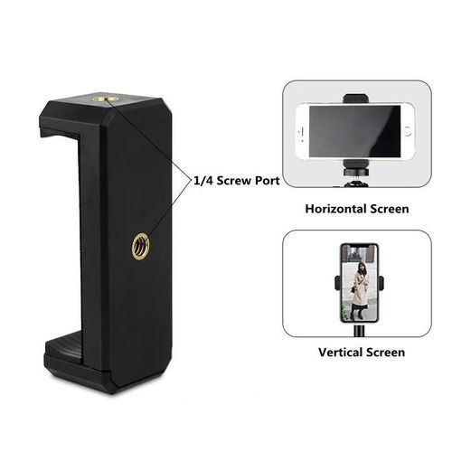 Trépied à tête sphérique pour appareil photo, support de tablette, lumière annulaire, adaptateur de photographie, chaussure chaude, clip de téléphone, pièces de rechange, accessoir-Phone Clip