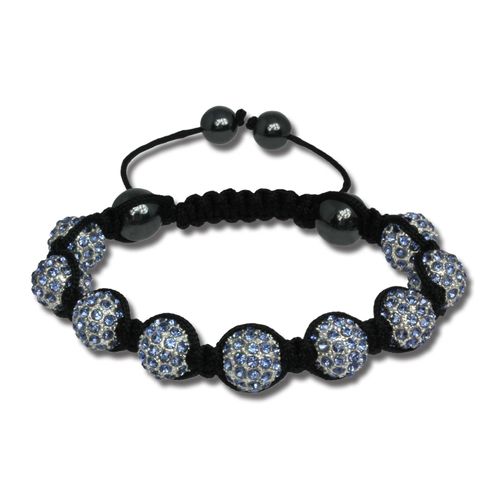 Silberdream Bracelet Shamballa Bijoux Blanc Femme 9 Zircones 18-23cm Sda921