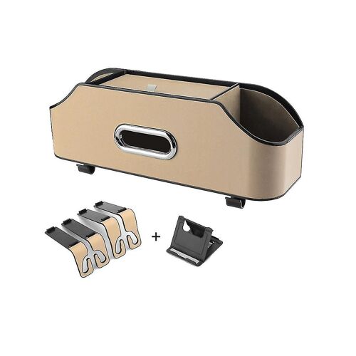 Beige Car Back Storage Box Multifunctional Storage Box Back Storage Box Universal Decorative Suppli