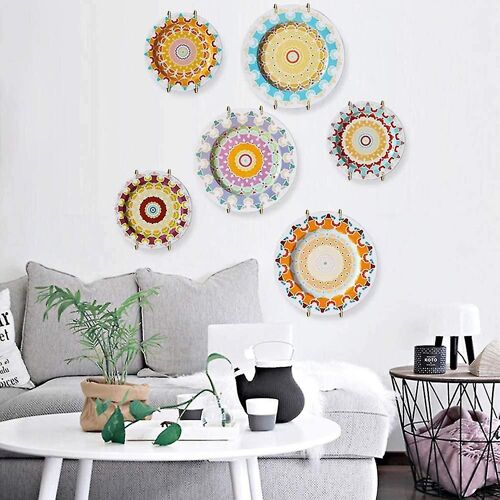 Cintres de plaque en acier inoxydable pour les murs Plaques décoratives Crochets Plat Diaplay Holder avec 10 pcs Wal