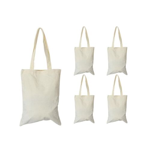Canvas Tote Bags Set,Diy Craft Blank Makeup Bags With Zip Canvas Pen Case Diy Reusable Shopping Gro
