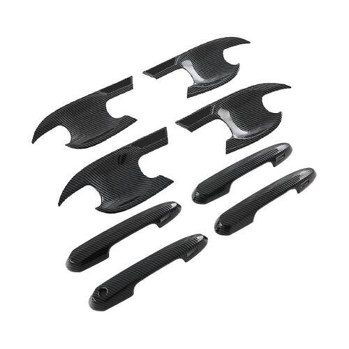 Carbon Fiber Style Car Door Handle Cover And Bowl Trim Sticker Accessories For Land Cruiser Lc300 2