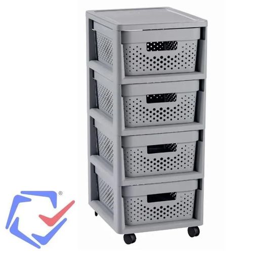 Chariot de rangement ajouré 4x11L - CURVER - Infinity - Gris - Mixte
