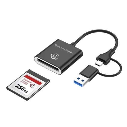 Lecteur de carte CFexpress Type B 10Gbps, USB3.2 Gen2 USB-C CFe, pour Android Windows XP/Vista/7/8/8.1/10/11 Mac OS