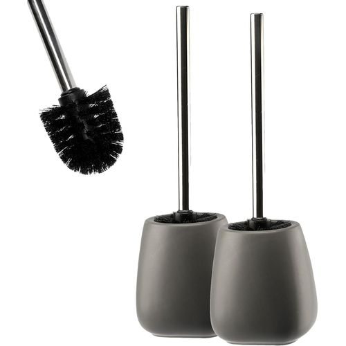 Brosse WC et récipient Brosse WC avec Manche Plus Long en céramique 12 x 36 cm Brosse WC pour Une Toilette Propre Série Pastello (Beige)