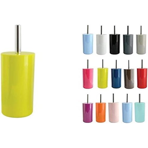 Brosse WC Porte-Balai Toilette Pot à Balai ¿Inagua¿ Ensemble WC à Poser en Polystyrène Balayette avec Manche en Acier Inoxydable Blanc