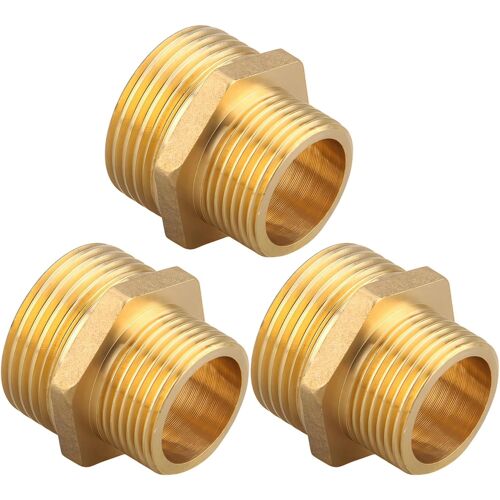 KALANKA-Mamelon de réduction en laiton G3/4"" x G1/2"" mâle/mâle,3PCS Mamelon double Réduit G3/4"" à G1/2""(Ø 25,7mm x Ø 20,3mm),Filetage mâle des deux côtés G3/4"" x G1/2"",Convient pour l'eau potable