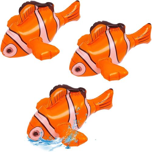 3 Pcs Poisson Clown Gonflable, Poisson Jouet Piscine, Poisson Tropical Gonflable Pour Piscine Plage Jouets Gonflable Enfants 27cm