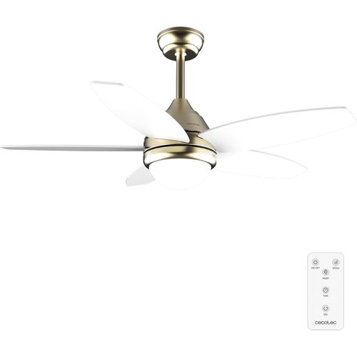 CHECARZHN--NO1-- Ventilateur De Plafond Avec Lumière Energysilence Aero 4200 Goldlightwood - 53 W, Diamètre 106 Cm, Lampe Led 3 Teintes, Minuterie, 3 Vitesses, 5 Pales, Mode Été/Hiver