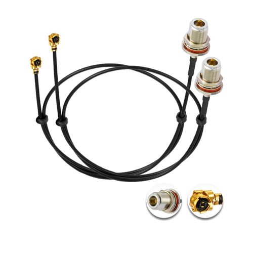 WQS-2PCS U.F.L1 vers N Type Femelle Câble Coaxial Faible Perte 12" /30CM U.F.L1 1.13mm Mini-Coaxial Pigtail Cable pour Routeurs Sans fil Mini Cartes Réseau PCIE Répéteur WAN Wi-Fi PCI