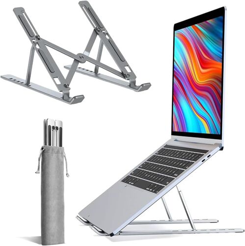 TIANYI-K-MART Support Réglable pour Ordinateur Portable de Bureau - 6 Angles, Ventilé, Compatible avec MacBook Air, Pro, Dell 10-15,6"" (Argenté)