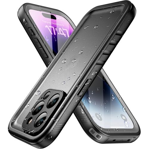 SJZG-Coque Pour Iphone 14 Pro Max Étanche Antichoc - 360 Degres Incassable Militaire Rigide Intégrale Case/Bumper [Ip68 Waterproof/Imperméable] Antipoussière [Avec Protection Camera+Écran] 6,7