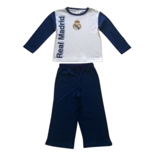 Pyjama Long Enfant Real Madrid Officiel – Blanc Et Bleu Marine - Taille 2 À 6 Ans (Taille 2 Ans,Couleur Bleu)