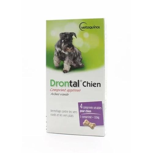 Drontal Vermifuge Chien Arôme Viande Boite De 4