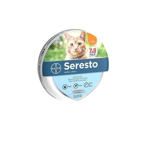 Collier Antiparasitaire - Seresto - Chat - Traitement Puces - Protection 7-8 Mois - Prévention Larves