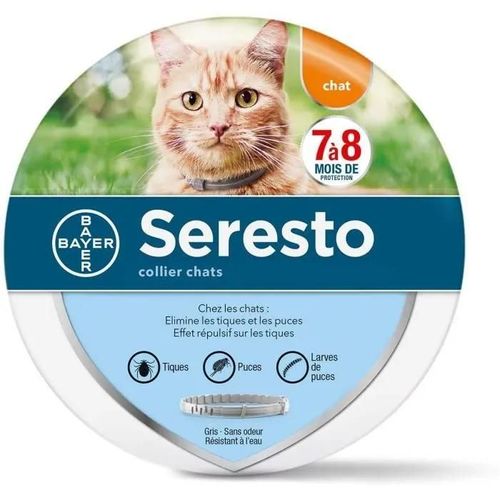 Collier Antiparasitaire - Seresto - Chats - 7 À 8 Mois De Protection - Contre Les Puces Et Tiques