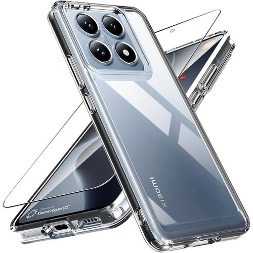 Coque Transparente Xiaomi 14t / 14t Pro Avec 1 Protège-Écran - Pc Dur + Bumper Tpu Souple, Anti-Rayures, Coins Renforcés Anti-Chocs, Mince Et Anti-Jaunissement