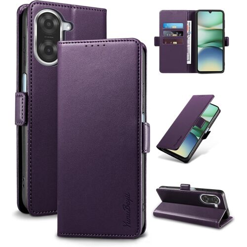 Coque Pour Xiaomi Redmi A5 - [Blocage Rfid] Housse Étuis De Protection Pu Luxe [Magnétique] [Fente Carte] [Stand] Portefeuille Flip Case,[Violet]