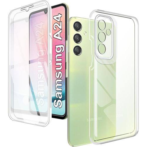 Coque Samsung Galaxy A24 360° Transparente Avec Protection D'écran Intégrée - Silicone Tpu Antichoc Ultra-Fin, Protection Avant Et Arrière