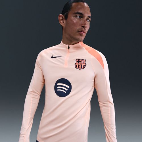 3e Haut D'entraînement De Foot En Maille Nike Dri-Fit Total 90 Fc Barcelone Strike Pour Homme - Orange