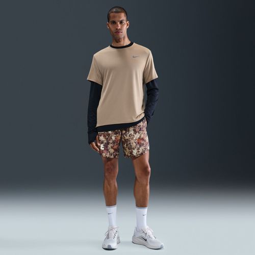 Short De Running Imprimé Avec Sous-Short Intégré Dri-Fit Nike Stride 18 Cm Pour Homme - Noir